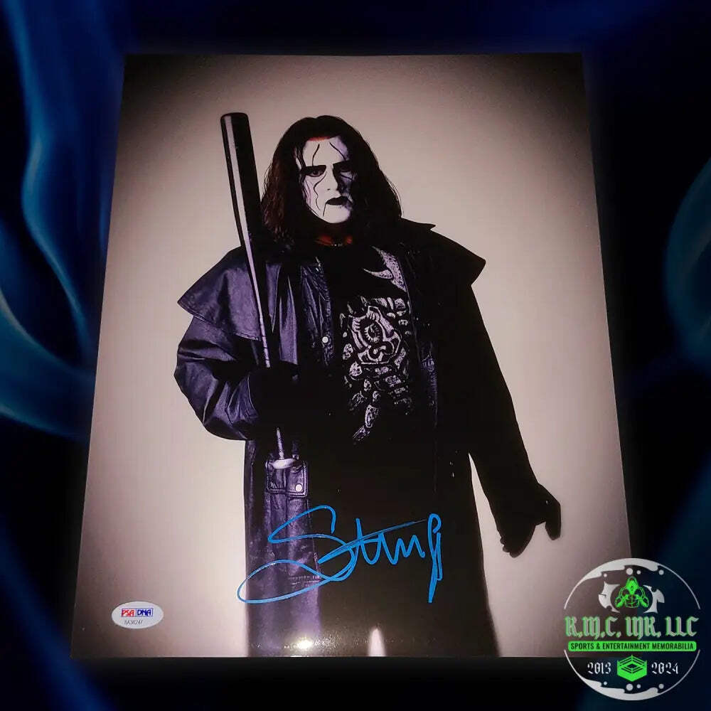 WWE/WCW THE ICON STING SIGNED AUTOGRAPHED 11X14 METALLIC PHOTO1 W