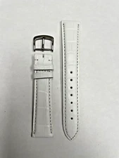19mm White Genuine Alligator Watch Band - USA