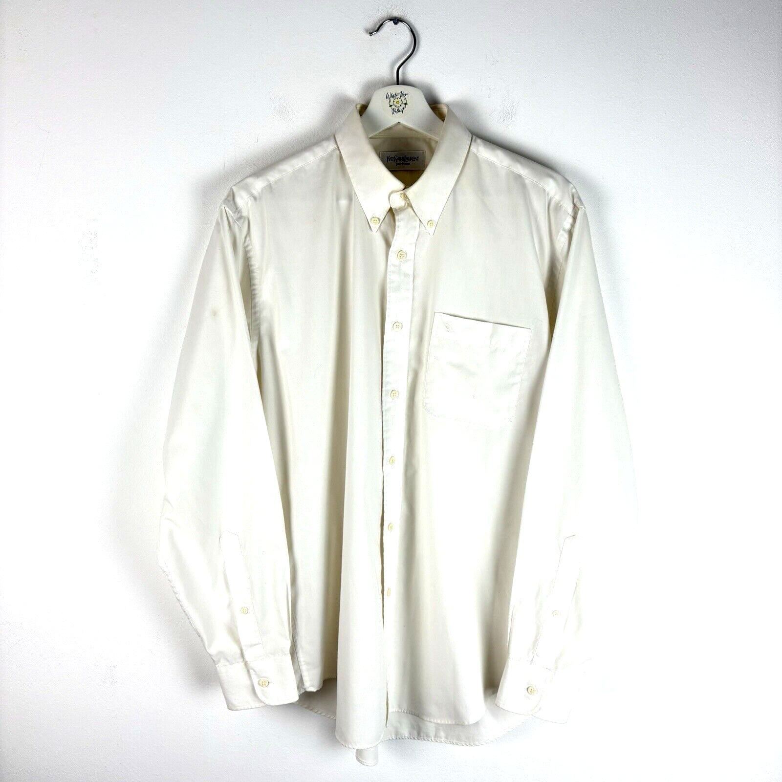 Camicia uomo Yves Saint Laurent gialla 15 5 cm 39" YSL Pour Homme vintage