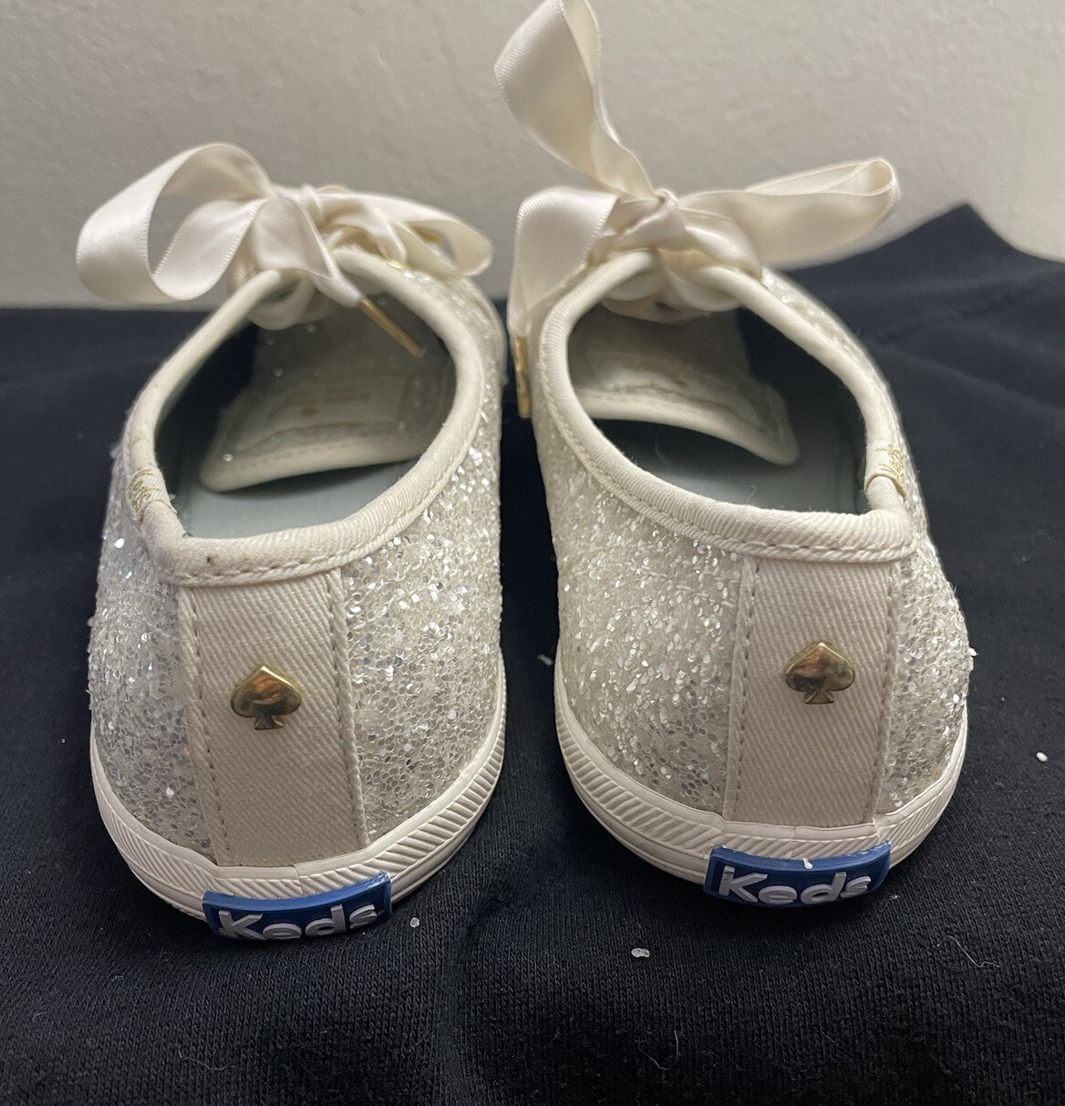 Keds Kate Spade Shoes White Silver Glitter Sneakers … Gem