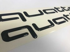 2 x Audi QUATTRO Aufkleber 38cm - AUDI 3D SCHWARZ quattro Aufkleber in...