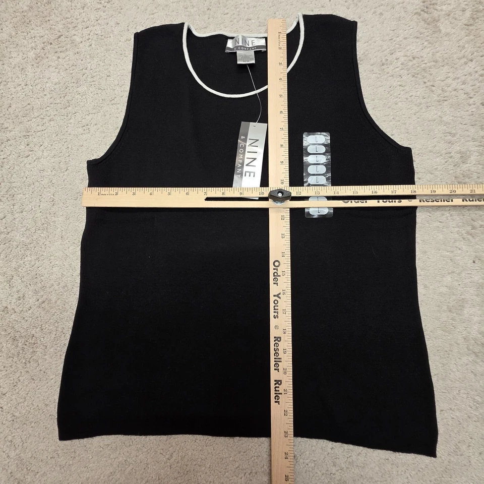 Regata Nine And Company feminina grande sem mangas preta nova - Imagem 2 de 4