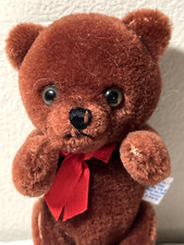 Vintage 1986 Dankin  Co. Jointed Mini Teddy Bear Rare Green Eyes Collector Bear