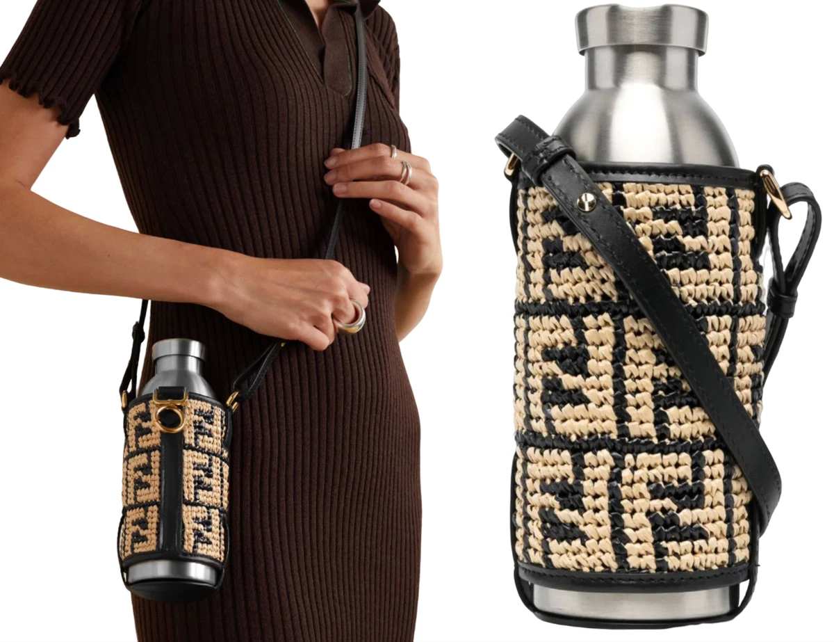 Fendi X 24Bottles Raffia Bag Steel Bottle Holder Set Bottle Cage Bag BNWT |  eBay