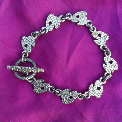 Bracelet Biche De Bere Vintage - Argenté Martelé En étain-argenté (tin-silver) - Signé - Collector