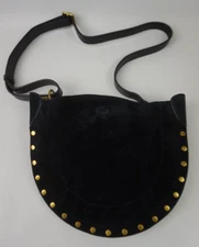 Isabel Marant Women's Black Suede Mini Moon Shoulder Bag