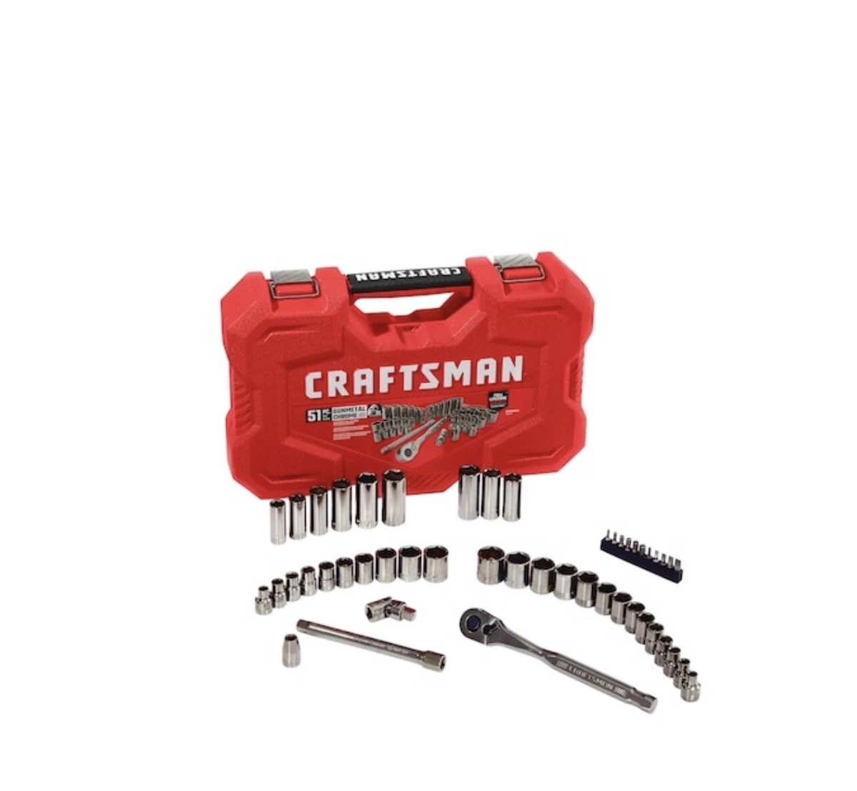NEW CRAFTSMAN 51 Piece SAE Metric Gunmetal Chrome Mechanic s Tool Set