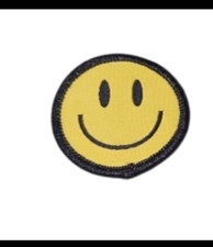 Smiley Face Woven Patch Approximately 1.5"