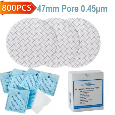 800pcs Scientific MCE Membrane Filter Mixed Cellulose Ester 0.45 µm 47mm Sterile