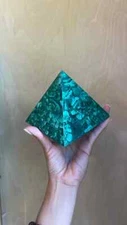 Natural Large Malachite pyramid, malachite sculpture, Extra Quality large Cube
