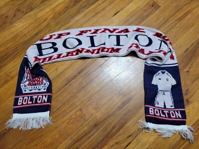 Bolton Wanderers FA 2004 League Cup Final Commemorative Scarf BWFC The Whites