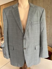 Burberry of London Size 46 Wool Suit Jacket Gray Union Made In USA Excellent