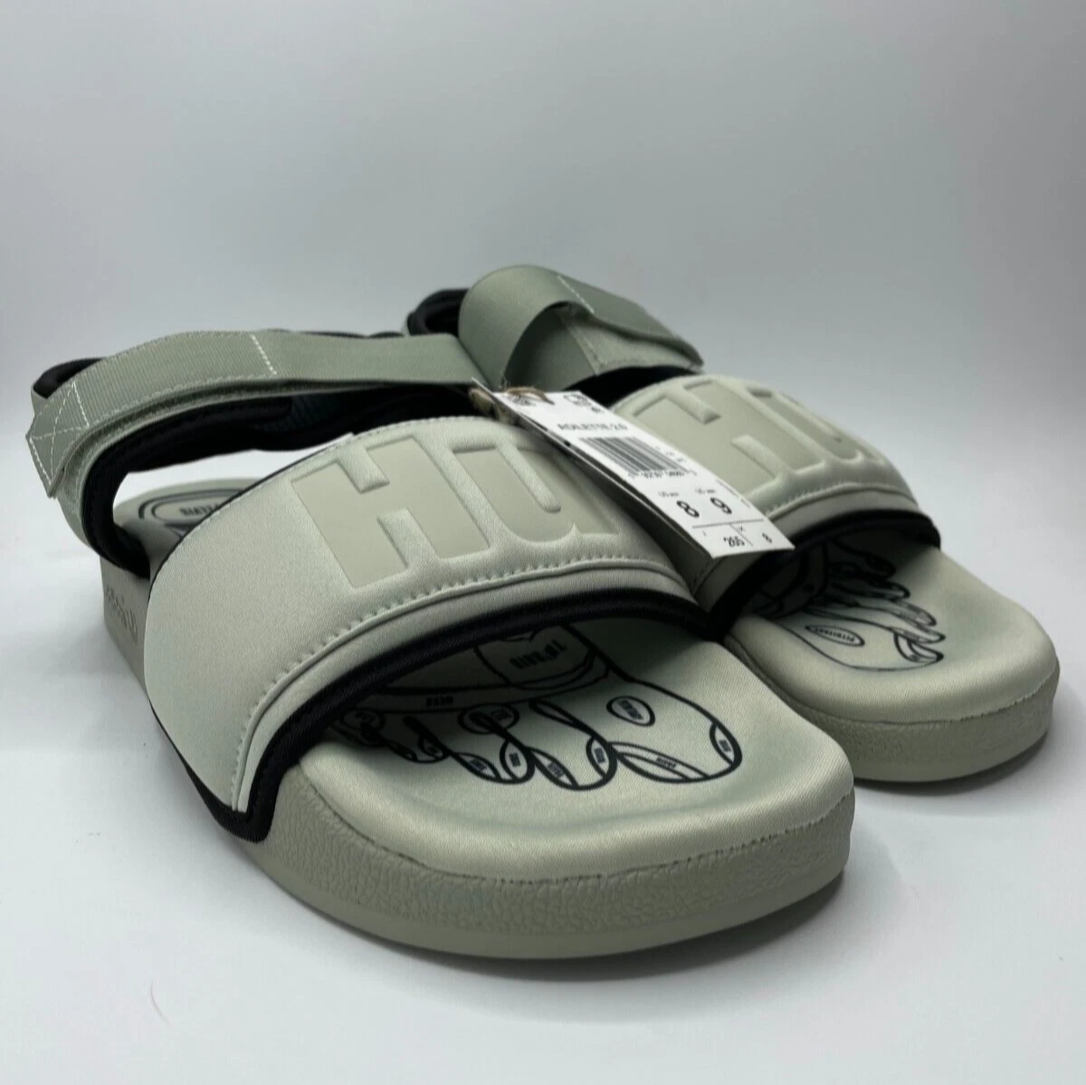 NUOVO sandalo Adidas x Pharrell Williams Adilette 2.0 'Halo Green' uomo taglia 6 GY1848