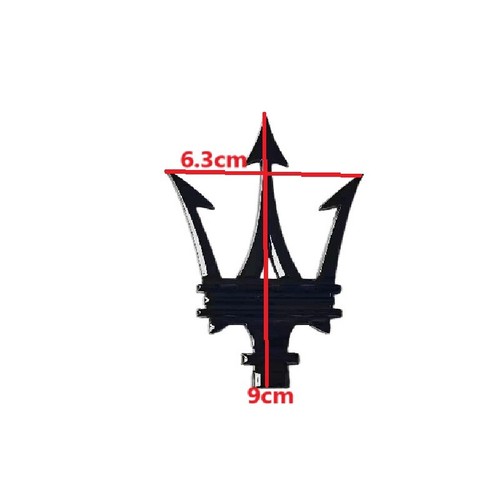 2 PIEZAS Para Maserati Lateral Pilar C Emblemas Levante Ghibli Grecale Negro Brillante - Imagen 2 de 2