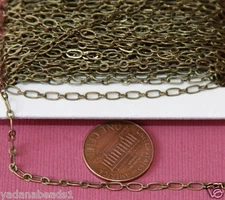 32ft spool of Antiqued Brass Long and Short chain 4X2mm