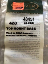 WEAVER TOP MOUNT BASE 428-36MM- Used As Rear Base WINCHESTER M70 MATTE - 48501