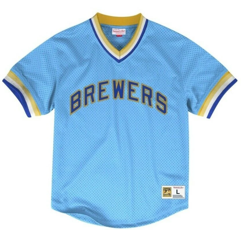 Mitchell & Ness Milwaukee Brewers Baseball Jersey New Mens Sizes MSRP