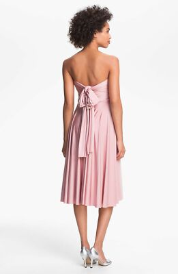 convertible jersey bridesmaid dress Gray Short Convertible Jersey Dress by Poly USA L / Coral main image 0