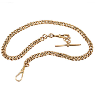 Uhren Kette Knopflochsteg 375er Rotgold Antik 1920