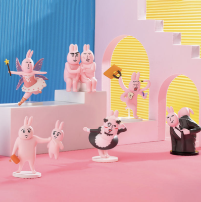 Pink Bunny My Friend Series Blind Box Cute Figurine Arrangement