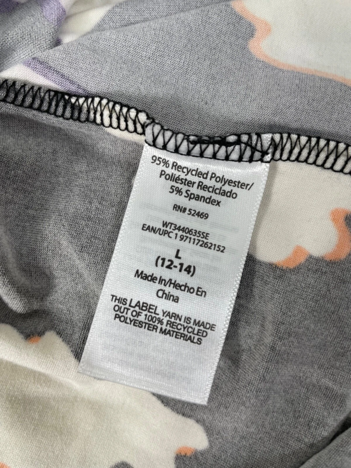 Womens Ghost Print 2-Piece Pajama Set Large 12-14 Top & Shorts