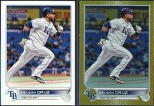 2022 Topps Series 1 Nelson Cruz #104 Gold Foil Parallel & Base - Pair