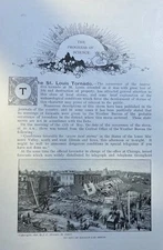 1896 St. Louis Missouri Tornado of 1896 Scullin Car Sheds illustrated