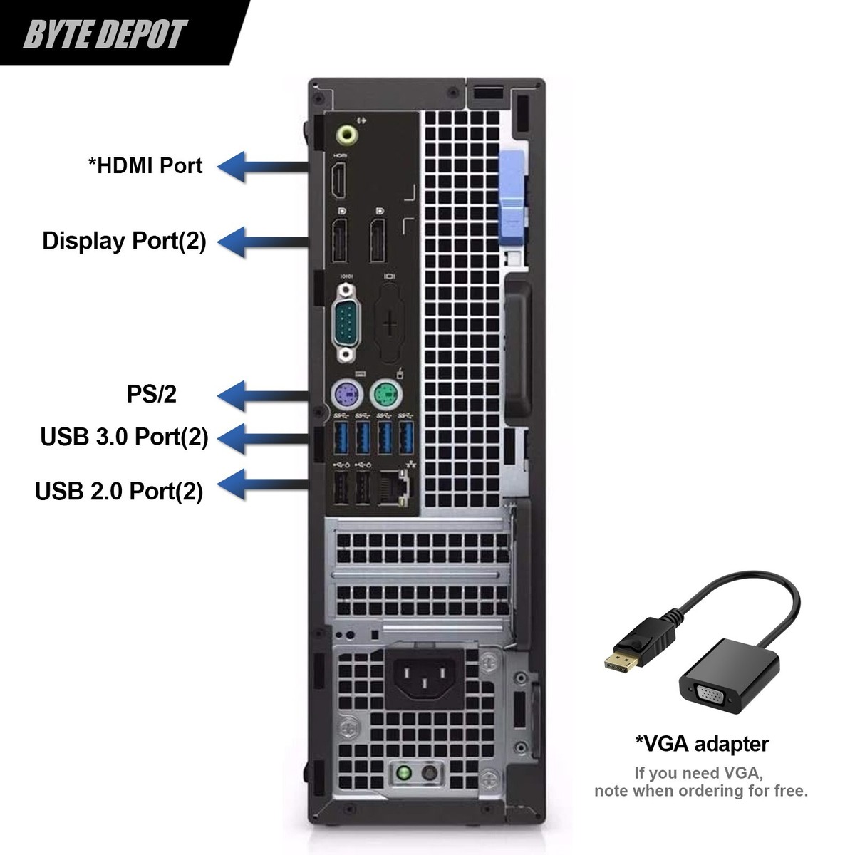 DELL Desktop Computer PC i5 6TH, 32GB RAM Up to 1TB M.2 SSD