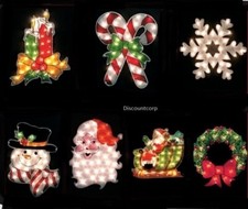18" Pre Lit Window Glazed Double Sided Silhouette Christmas Decoration by Senna