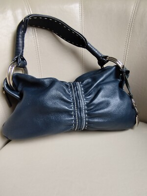 FIGURA designer navy blue LEATHER women's shoulder Bag