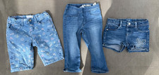 LOT OF 3 GIRLS DENIM shorts capris SQZ, PLACE, H M, size 6