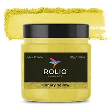 ROLIO Mica Powder Canary Yellow 50g - For Epoxy Resin, Candle, Cosmetic Making