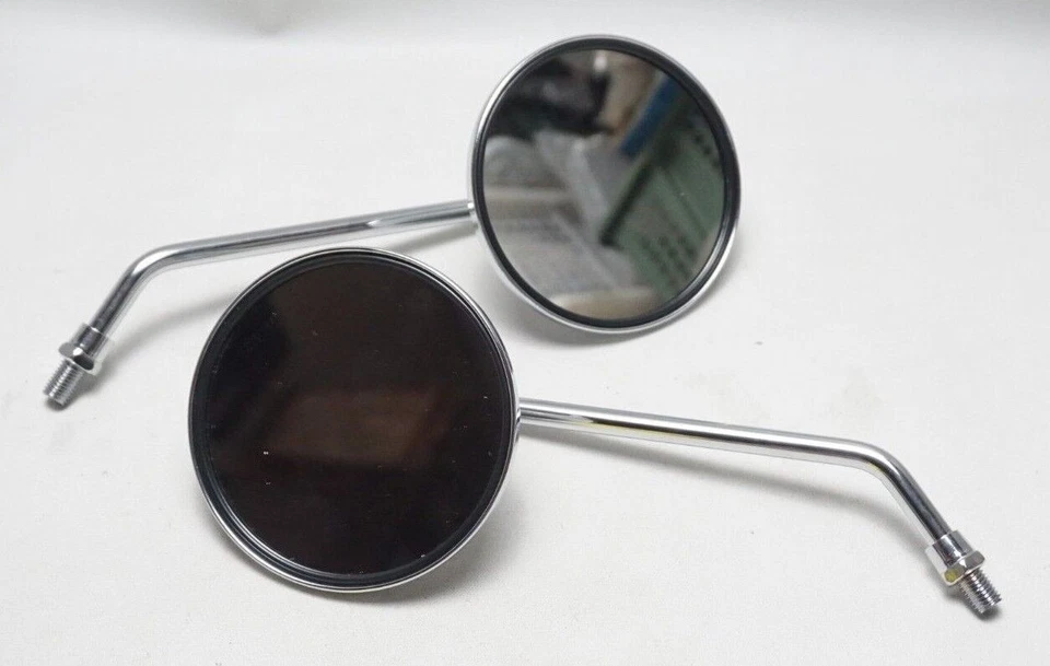 Par de espejos retrovisores LR 10 mm para Kawasaki KH100 KH125 KE100 KE125 KE175 KE250 Foto 4 de 4