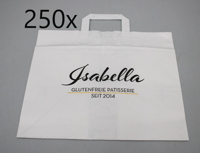 250x Papier Brinkmann - 'Isabella Glutenfreie Pâtisserie' Papiertragetasche Weiß