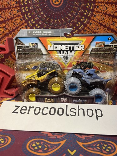 Monster Jam 1:64 Scale Truck Megalodon vs Earth Shaker 2 Pcs Figure Set Toys - Picture 3 of 4