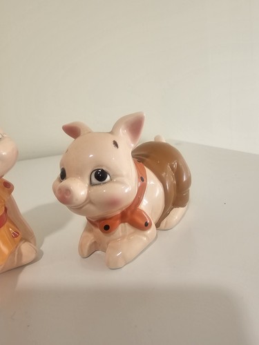 Cute Piggy Salt & Pepper Shakers W/ Stoppers Mase In Korea 8cm - Picture 4 of 8