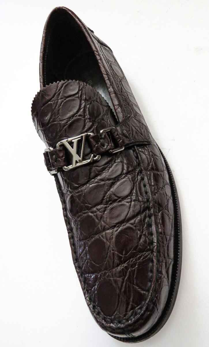 LOUIS VUITTON Major Crocodile Leather Loafers Shoes 12 LV 13  display picture 1