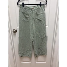 C&C California 100% Linen Wide Leg Sage Colored Pant - Size 10