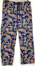Tommy Bahama Cotton Pajama Lounge Pants Mens Extra Large Blue Tropical Floral