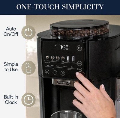De'Longhi TrueBrew Bean-to-Cup Coffee Machine Black Grinder Espresso