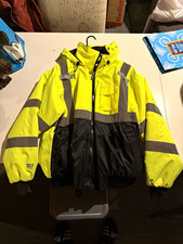 Job Sight by Tingley Hi-Vis Hooded Reflective Safety Jacket Yellow/Black