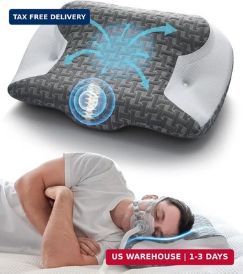 Elviros CPAP Pillow for Side Sleeping, Sleep Apnea Memory Foam Pillow for All CP