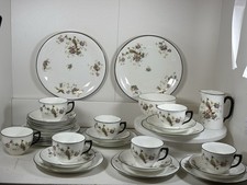 Antique 1920s Collingwood Birds Of Paradise Fine Bone China Teaset 32pcs