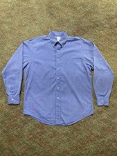 Brooks Brothers Makers Dress Shirt Mens 16 35 Blue Button Down USA Made Cotton