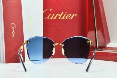 New Cartier rimless sunglasses glasses decor Panthere gold Frame