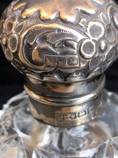 Cooper Brothers & Sons Stirling Silver Topped Perfume Bottle Sheffield 1908