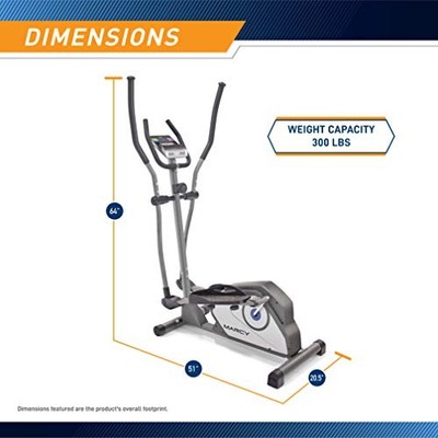MARCY MAGNETIC ELLIPTICAL TRAINER CARDIO WORKOUT MACHINE NS-40501E - GRAY