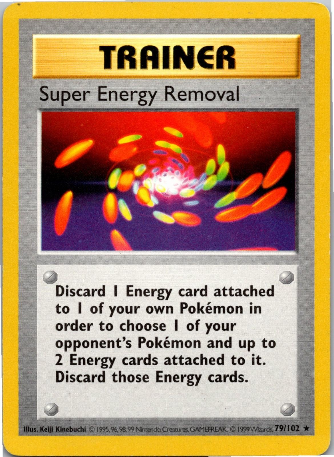 Super Energy Removal 79/102 Rare Base Set Shadowless Pokemon Unlimited HP