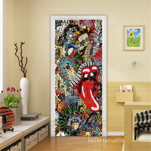 3D Tür Wand Aufkleber Abziehbilder Wasserdicht Selbstklebend Home Szene Dekor Wandbild - Bild 8 von 29