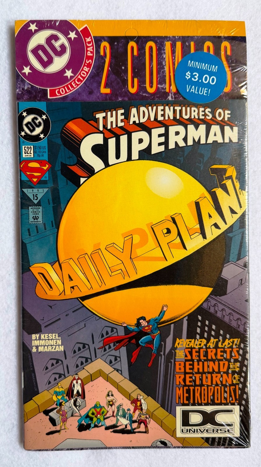 Adventures of Superman #522 & MOS #41 DC Universe variant SEALED Collectors pack